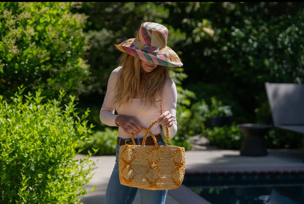 Gemma Crochet Straw Basket Handbag
