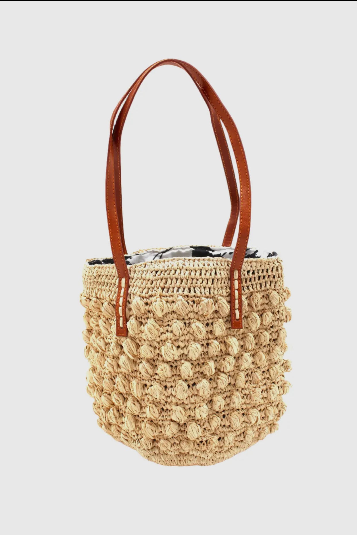 Boucle Crochet Straw Bag