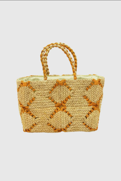 Gemma Crochet Straw Basket Handbag
