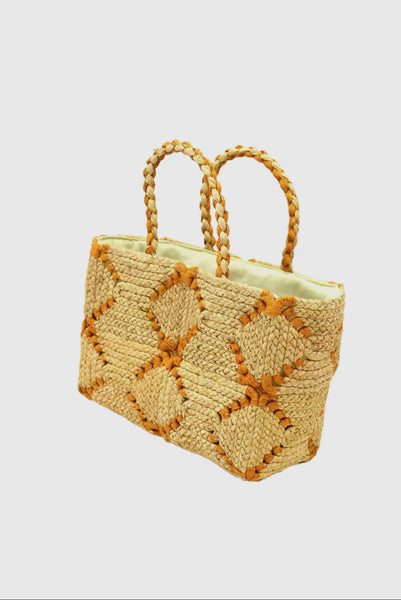 Gemma Crochet Straw Basket Handbag