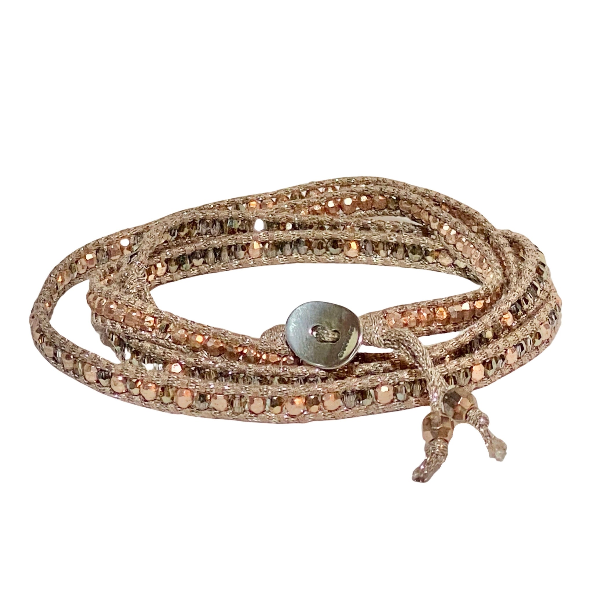 Chan Luu Green Three Wrap Bracelet with Gold Tone Beads | eBay