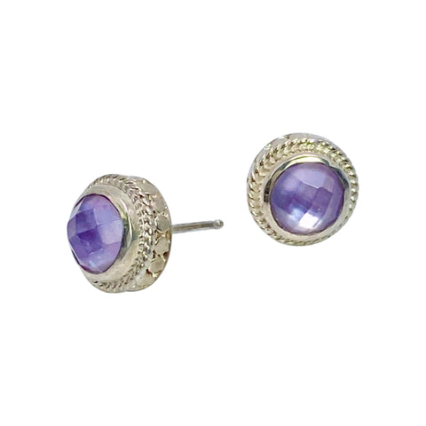 Anna Beck Classic Amethyst Stud Earrings - Available at Shaylula Jewlery & Gifts in Tarrytown, NY