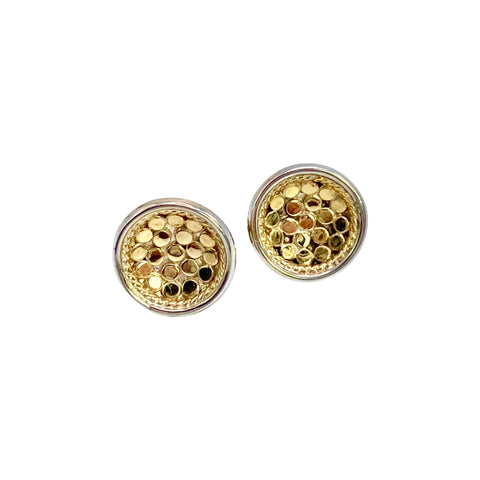 Anna Beck Classic Gold & Silver Dish Stud Earrings Available at Shaylula Jewlery & Gifts in Tarrytown, NY