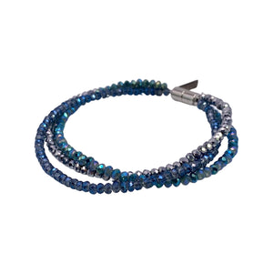 Millianna Tri-Strand Bracelet - Mermaid - Available at Shaylula Jewlery & Gifts in Tarrytown, NY and online. Just the right amount of color and sparkle! This hand-beaded 3 strand cut crystal bracelet is easy to wear, and looks super cute layered with other bracelets!  • Cut crystal  • 6.5" L  • Magnetic clasp