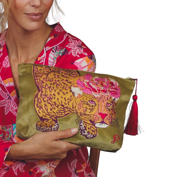 Powder UK Climbing Leopard Scarf & Climbing Leopard Lavender Eye Mask & Climbing Leopard Velvet Pouch available at Shaylula Jewlery & Gifts in Tarrytown, NY and online. This is the ultimate travel set! The large, lightweight scarf is perfect to wrap around yourself on a plane or be worn as a cover-up poolside; the lavender filled velvet eye mask will keep you relaxed, and the embroidered velvet pouch is big enough to hold all your goodies. Don't leave home without it!