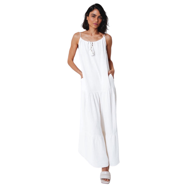 Echo Design NY Double Gauze Tiered Maxi Breeze Dress available at Shaylula Jewlery & Gifts in Tarrytown, NY and online. The Maxi Breeze Dress is light as air and super soft! This perfect weight cotton dress will be your go-to all season long.  • Cotton