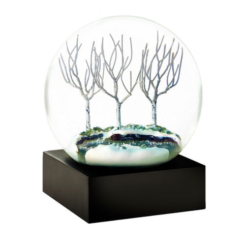 Cool Snow Globes Winter Snow Globe available at Shaylula Jewlery & Gifts in Tarrytown, NY and online. Inspired by the winter solitude and a sky of falling snow, this snow globe  depicts the simple and profound beauty in the stark allure of the season.